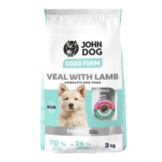 Сухой корм для собак JOHN DOG Junior Good Form со вкусом телятины и ягненка - 3 кг