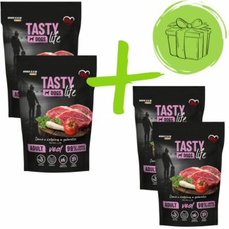 Влажный корм для собак BIOFEED Tasty Dogs Life Veal - 2 упаковки по 500 г + 2 упаковки по 500 г БЕСПЛАТНО