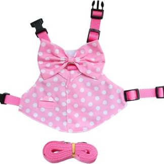 Harnais Anti-Evasion для Lapin Tenue регулируемый для животных | Harnais anti-fuite pour petitchat avec cordon de Traction et nœud decoratif Pour lapin, Furet, Bébé Chat, écureuil,