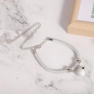 Колье AMONIDA Réglable pour Chat, Belle Mode с Cloche pour Chien et Chat, Style Japonais, нейлоновый белый, от 7,87 до 14,96 фунтов