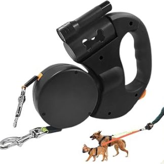 Laisse Double для двух детей | Эргономичный рембурре Poignée | Laisse Pliable pour Chien pour l'extérieur et Le Camping | Двухместный номер Laise Chien | Гуинзальо Доппио | Корреа Пур Перро | Рандонни Ко