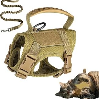 Harnais pourchat avec boucle à dégagement Rapide Anti-Escapement – ​​Harnais pour Chat – Fournitures pour animaux de compagnie, pour les petites, moyennes et grandes Races, parc, pelouse, entraînement