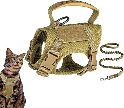 Harnais pour Chat Taille L Boucle à Dégagement Rapide Anti-Fuite | Anti-fuite pour Grand Chat for Entraînement Randonnée Pique-nique