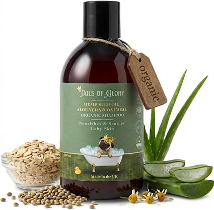 Шампунь Chien Calmant 100% Naturel & Bio – Huile de Chanvre, Aloe Vera et Avoine – Vegan – Sensible – Шампунь для Chiot Nourrissant & Apaisant, Fabriqué en France, не тестируется на животных