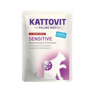 Корм для кошек Kattovit Sensitive с курицей и уткой, 85 г