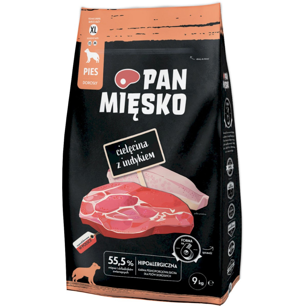 Сухой корм для собак Mr. Meat со вкусом телятины и индейки.