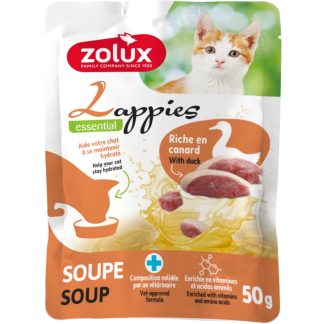Лакомство для кошек ZOLUX Lappies с утиным супом, 50 г, с таурином.